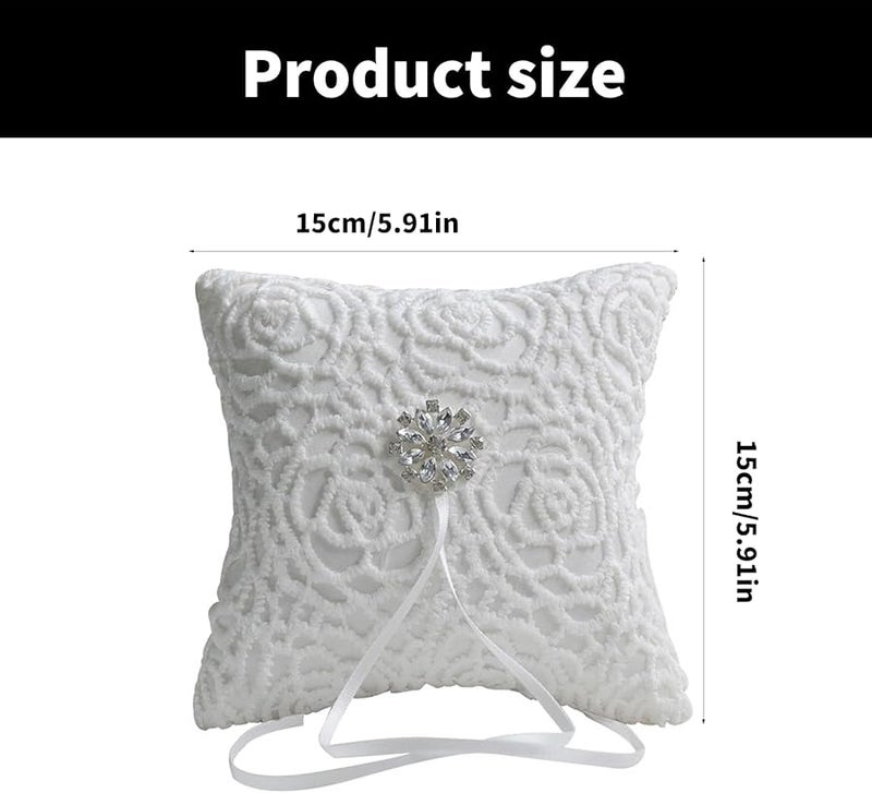 White Wedding Ring Pillow Elegant Soft Photo Props For Memorable Ceremony Decoration - Image 5